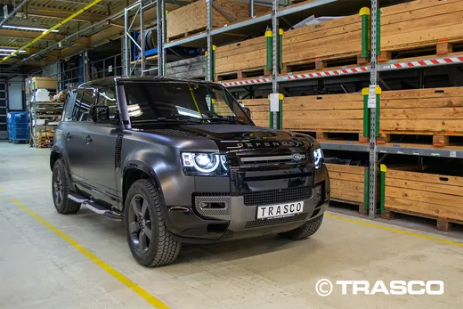 Fertiggestellt: Defender 110 V8 mit ballistischem Schutz TRASCO A-KIP® nach VPAM-PM 4