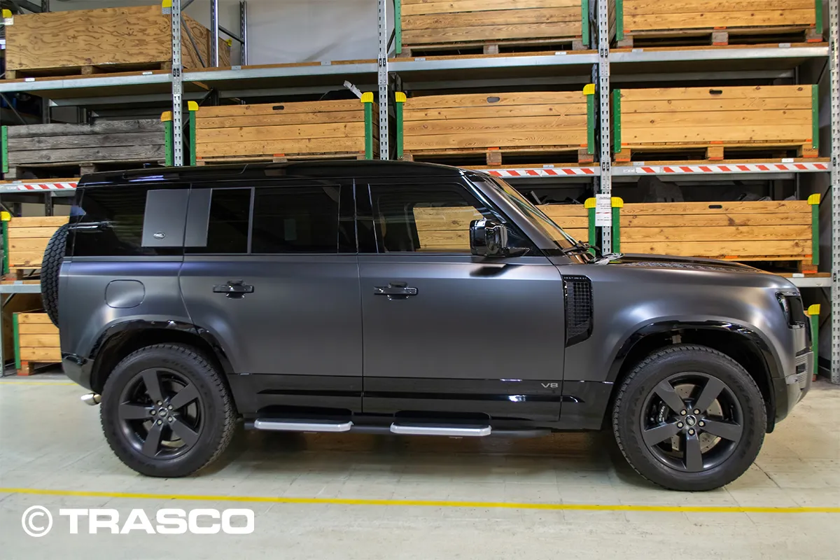 Defender 110 V8 mit ballistischem Schutz TRASCO A-KIP® nach VPAM-PM 4 – Bild 2