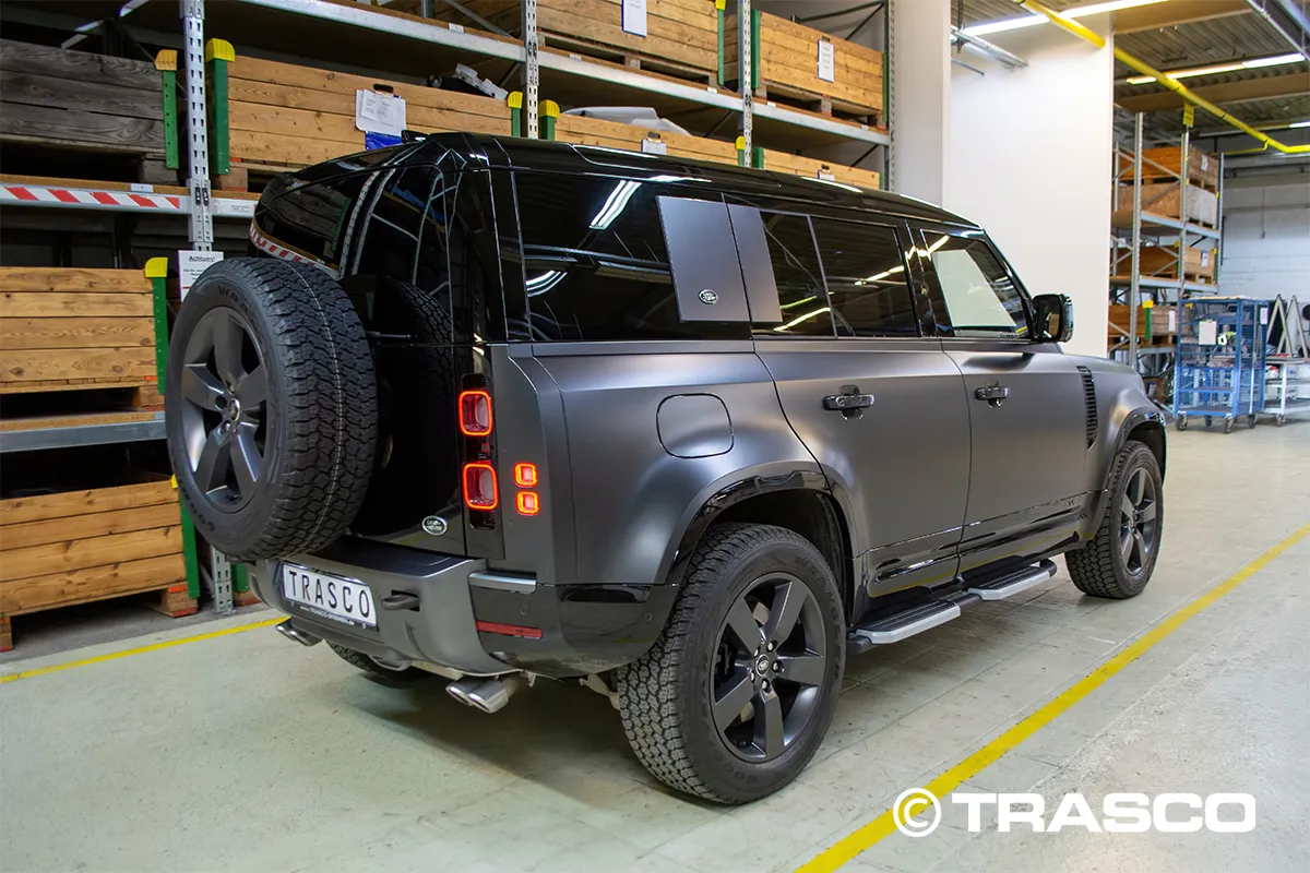 Defender 110 V8 mit ballistischem Schutz TRASCO A-KIP® nach VPAM-PM 4 – Bild 3