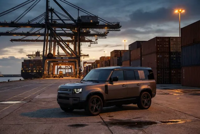 Defender 130 A-KIP® at a container terminal at dusk